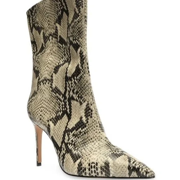 Schutz Mary Snake Embossed leather Short Boots - Picture 1 of 4